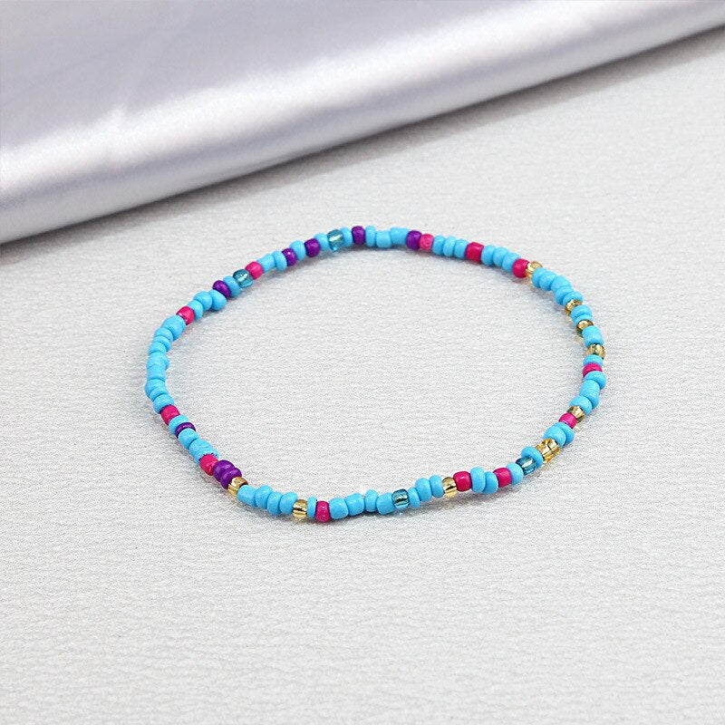 Color Rice Beads Ankle Bracelet Bohemian Mixed Irregular Beads anklets for Women Leg Bracelet Beach seaside Foot Fashion Jewelry