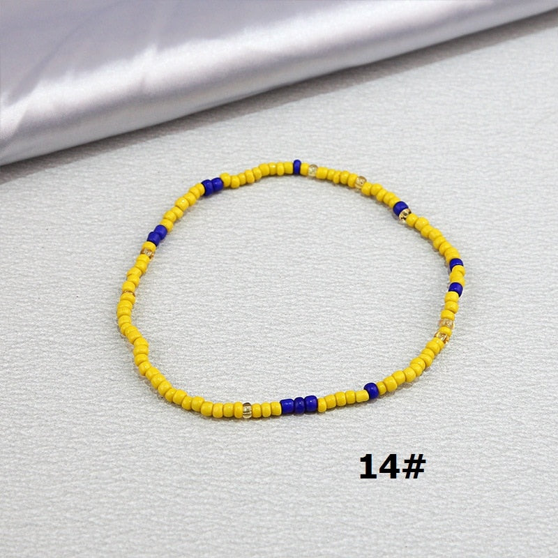 Color Rice Beads Ankle Bracelet Bohemian Mixed Irregular Beads anklets for Women Leg Bracelet Beach seaside Foot Fashion Jewelry
