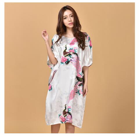Plus Size Black Women's Summer Lounge Robe Lady New Sexy Home Dress Rayon Nightgown Large Loose Sleepwear Bathrobe Gown S002-B