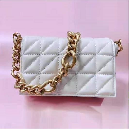 Women Diamond Lattice PU Messenger Bags Metal Chains Crossbody Hand Bag Causal Tote Flap Bag for zara woman Shoulder Bag