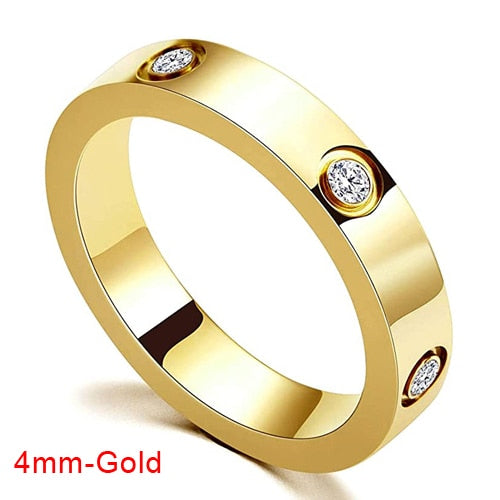2021 Hot Stainless Steel Crystal Rings for Women Fashion Titanium Bague Femme Wedding Engagement Ring Lover Luxury Brand Jewelry