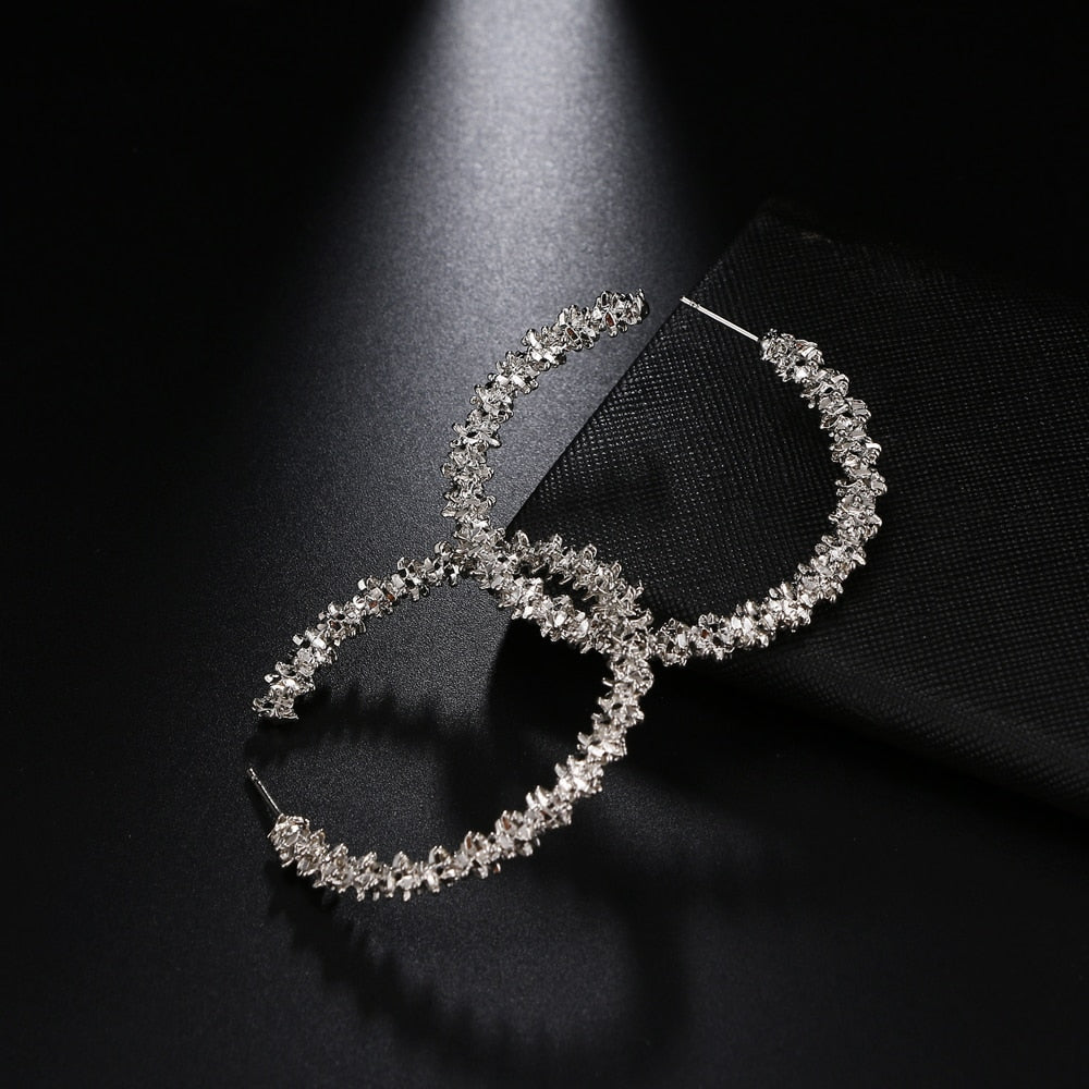 2021 Retro Alloy Metal Round Hoop Earrings for Women Fashion Gold Color Silver Color Bohemian Jewelry Earrings Party Gift