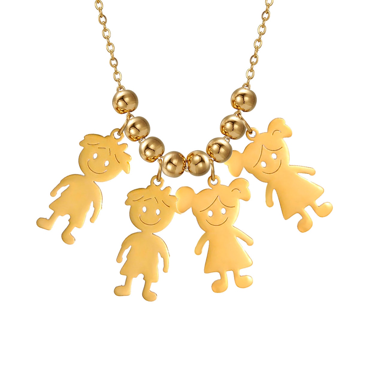 Lemegeton Personalized Custom Name Children Necklace For Women Stainless Steel Engraved Family Necklaces Kids Mother Jewelry