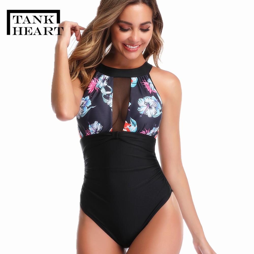 Tank Heart Slim one-piece one piece suits swimsuit Print Monokini Plus size Swimwear Badpak bodysuits one-pieces women swim wear