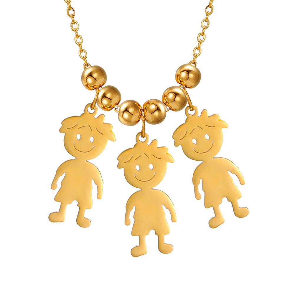 Lemegeton Personalized Custom Name Children Necklace For Women Stainless Steel Engraved Family Necklaces Kids Mother Jewelry