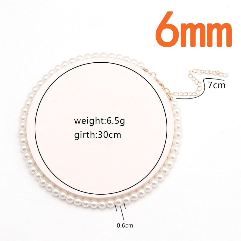 Elegant Big White Imitation Pearl Beads Choker Clavicle Chain Necklace For Women Wedding Jewelry Collar 2021 New
