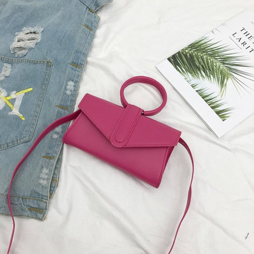 Diagonal Bag Hand Bag Women's 2021 Fashion Simple Designer Handbag Woman Luxury Pu Leather Solid Color Clutch Ladies