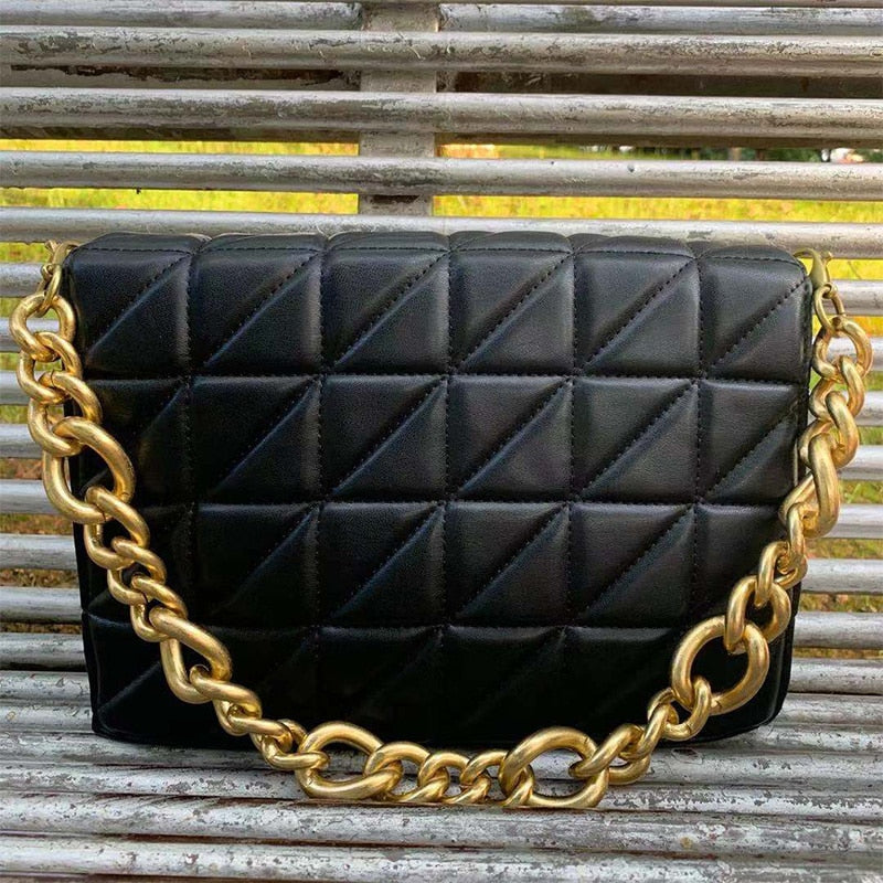 Branded Women's Shoulder Bags 2020 Thick Chain Quilted Shoulder Purses And Handbag Women Clutch Bags Ladies Hand Bag