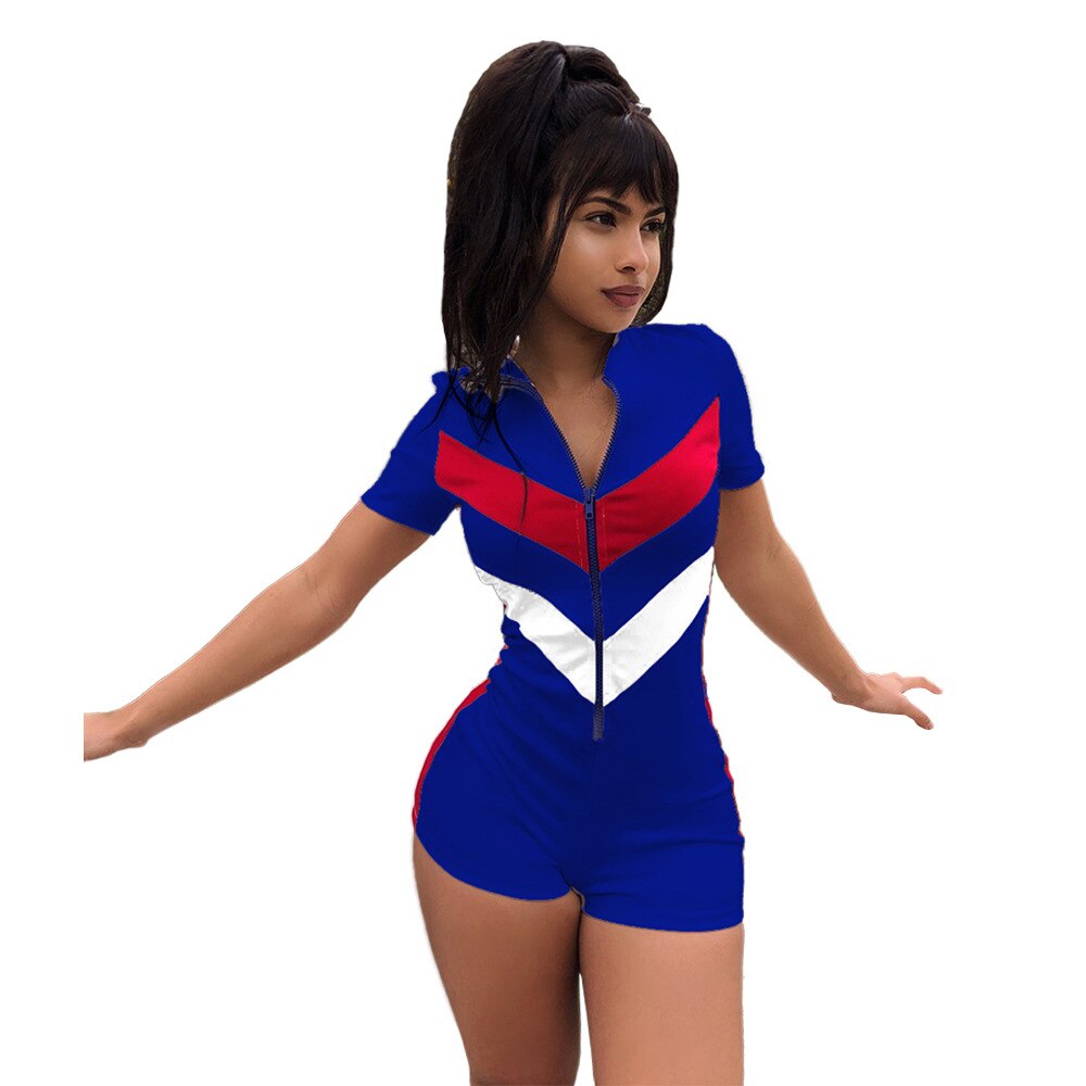Jumpsuit ladies clothing sexy ladies sports stitching shorts jumpsuit DN8087