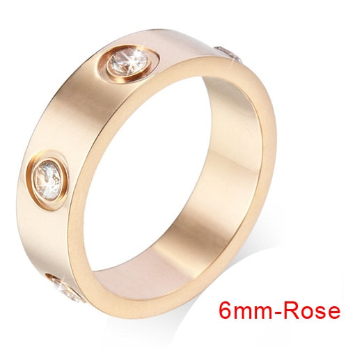 2021 Hot Stainless Steel Crystal Rings for Women Fashion Titanium Bague Femme Wedding Engagement Ring Lover Luxury Brand Jewelry