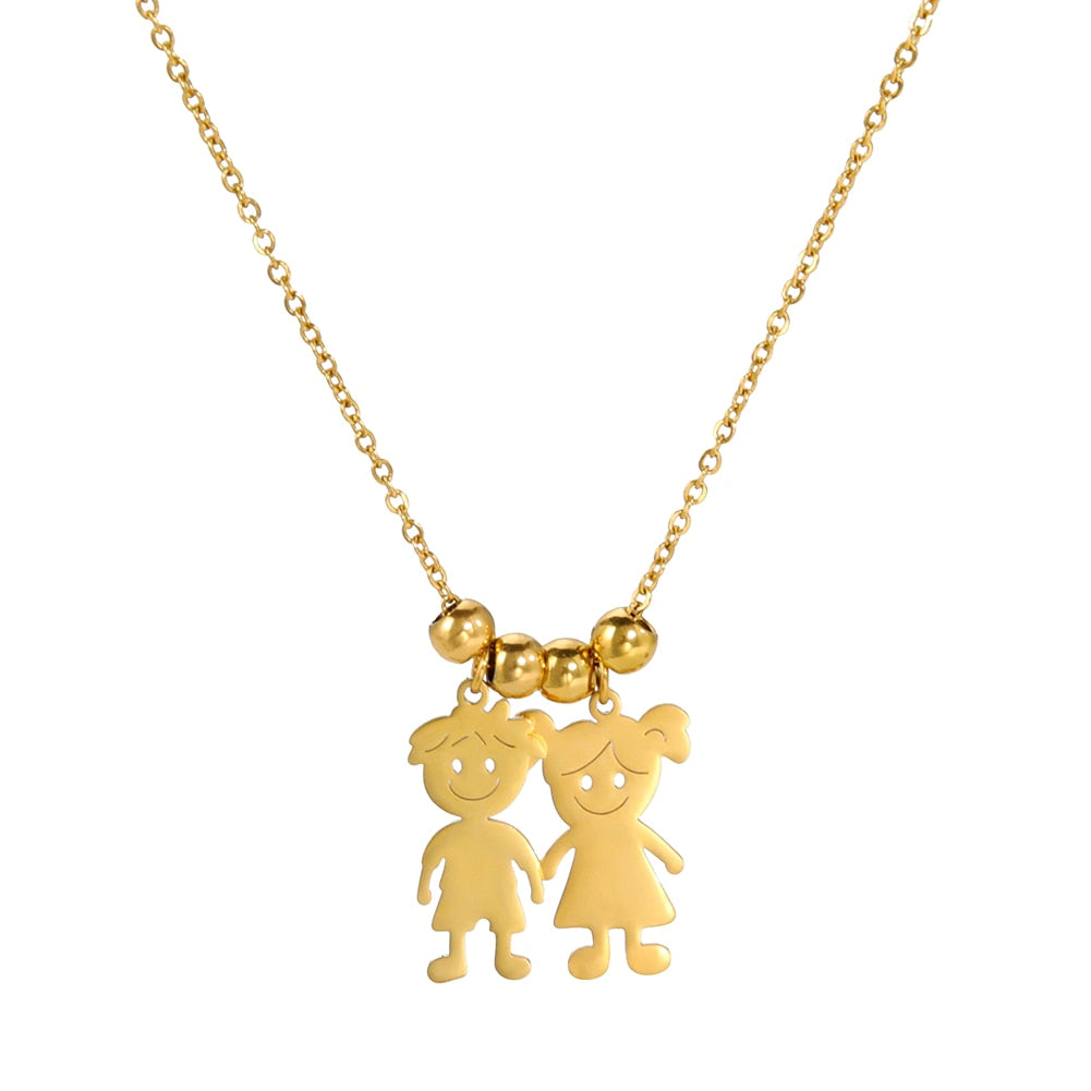 Lemegeton Personalized Custom Name Children Necklace For Women Stainless Steel Engraved Family Necklaces Kids Mother Jewelry
