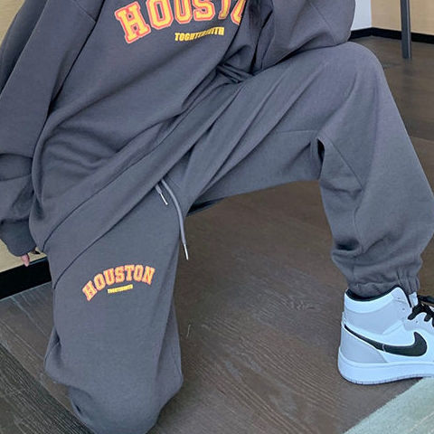 Fashion leisure sports suit women 2021 spring and autumn new American hip-hop style loose sweater and trousers two-piece suit