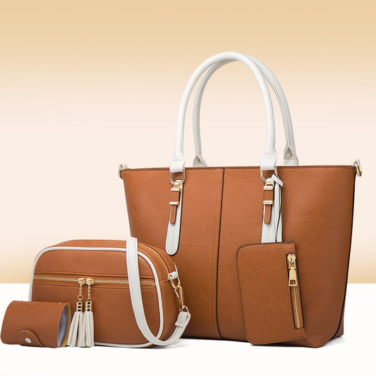 Casual Women Handbags Messenger Bags High Quality Pu Leather Ladies 4 Pieces Shoulder Bag Fashion Female Large Capacity Tote Bag