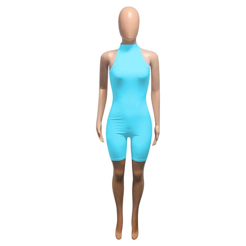 HAOYUAN Sexy Rompers Womens Jumpsuit Biker Shorts 2020 Summer Clothes Ladies One Piece Body Overalls Sleeveless Bodycon Playsuit
