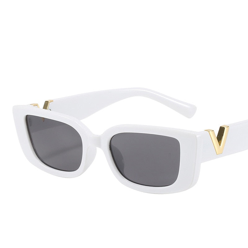 Retro Rectangle Sunglasses Women Brand Designer Cat Eye Small Frame Sun Glasses Ladies Classic Black Square Sunglass Woman UV400