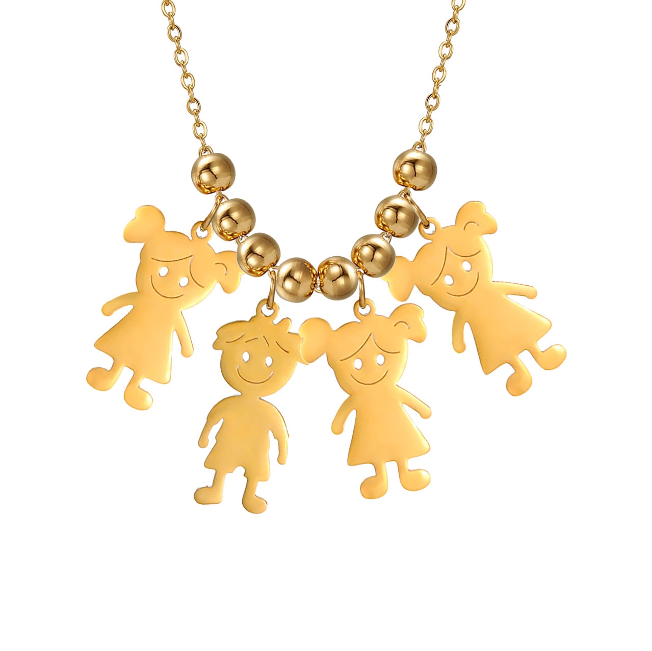 Lemegeton Personalized Custom Name Children Necklace For Women Stainless Steel Engraved Family Necklaces Kids Mother Jewelry