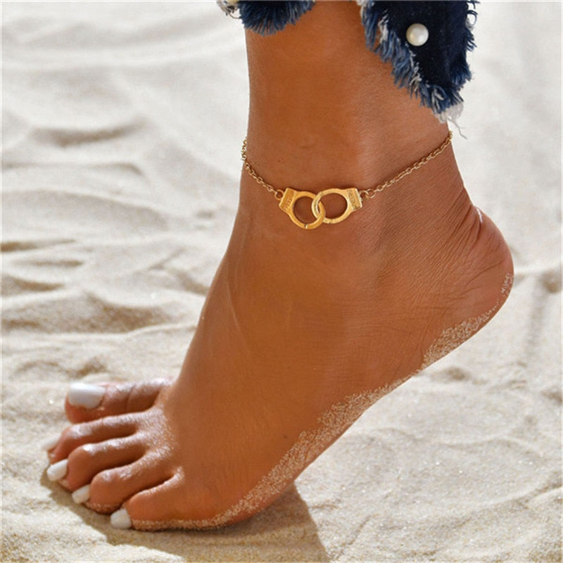 Bohemia Gold Silver Color Chain Ankle Bracelet On Leg Foot Jewelry Boho Pineapple Star Charm Anklet Set For Women Accessories