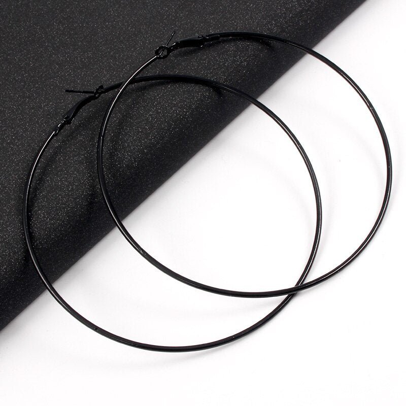 BLIJERY Exaggerated 12CM Oversized Hoop Earrings Basketball Brincos Smooth Big Circle Earrings for Women Punk Jewelry Oorbellen