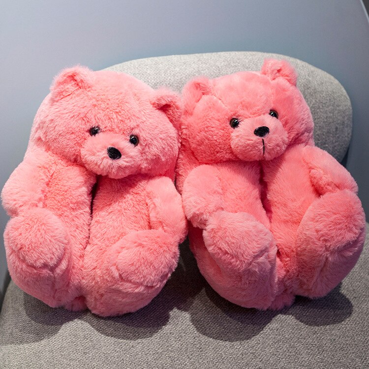 Winter Warm House Shoes Women Teddy Bear Slippers Anti-slip Soft Home Indoor Slipper Ladies Cute Cartoon Funny Slippers Ladies
