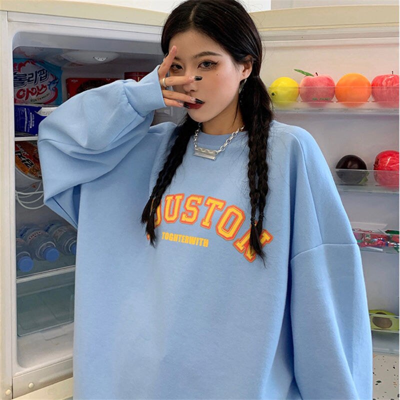 Fashion leisure sports suit women 2021 spring and autumn new American hip-hop style loose sweater and trousers two-piece suit