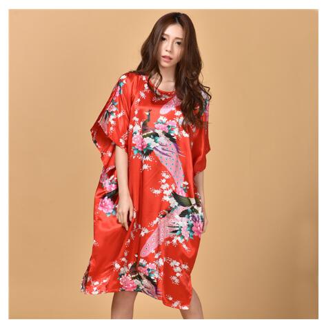 Plus Size Black Women's Summer Lounge Robe Lady New Sexy Home Dress Rayon Nightgown Large Loose Sleepwear Bathrobe Gown S002-B