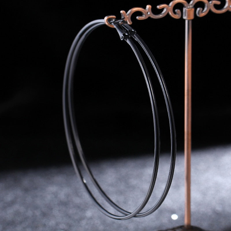 BLIJERY Exaggerated 12CM Oversized Hoop Earrings Basketball Brincos Smooth Big Circle Earrings for Women Punk Jewelry Oorbellen