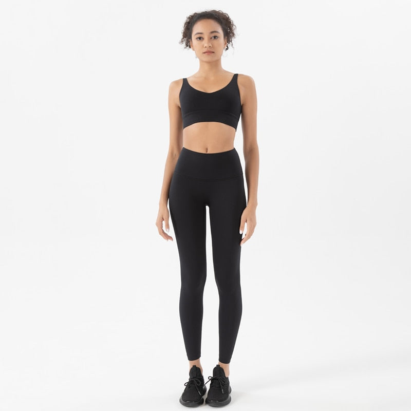 SOISOU 2022 New 2 Piece/set Tracksuits Women's Yoga Set Sports Suit Women Lounge Wear Crop Tops Sexy Women Leggings 14 colors