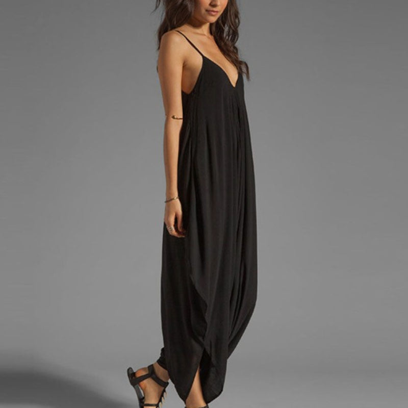 Harem Romper One-piece Jumpsuits Overalls Womens One-piece Playsuits Spaghetti Strap Sexy Deep V-Neck 8 Sizes