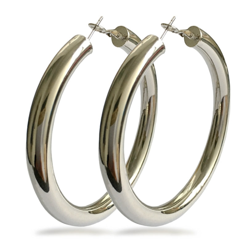 UKEN 2020 Punk Fashion 70mm Diameter Wide Big Hoop Earrings For Women Statement Earrings Brincos Jewelry Accessories Thick