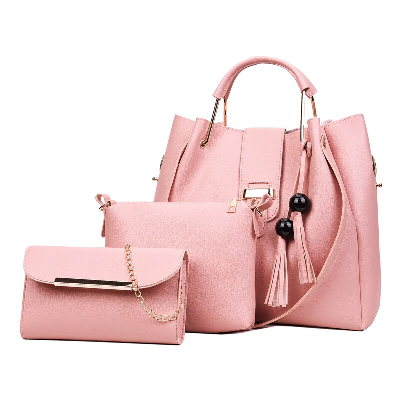 SGARR Women Bags Handbags Women Famous Brands Ladies PU Leather Messenger Bags Fashion 3 Pieces Sets Composite Bag Tassel Tote