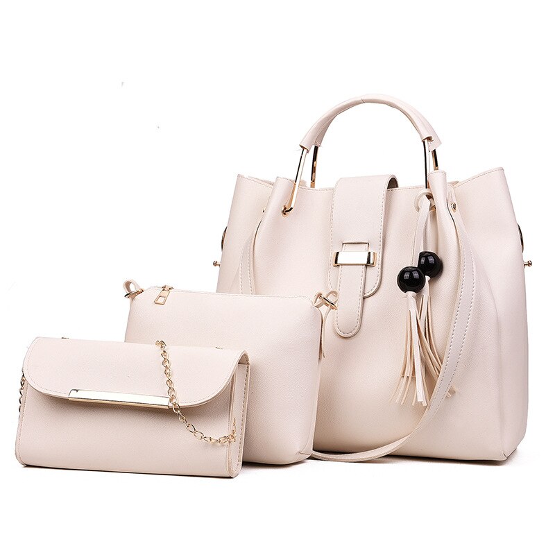 SGARR Women Bags Handbags Women Famous Brands Ladies PU Leather Messenger Bags Fashion 3 Pieces Sets Composite Bag Tassel Tote