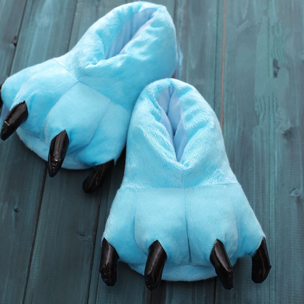 Women Indoor Slippers Short Plush Animal Paw 2022 Winter Autumn Shoes Woman Home Slides 10 Colors Lovers House Floor Warm Shoe