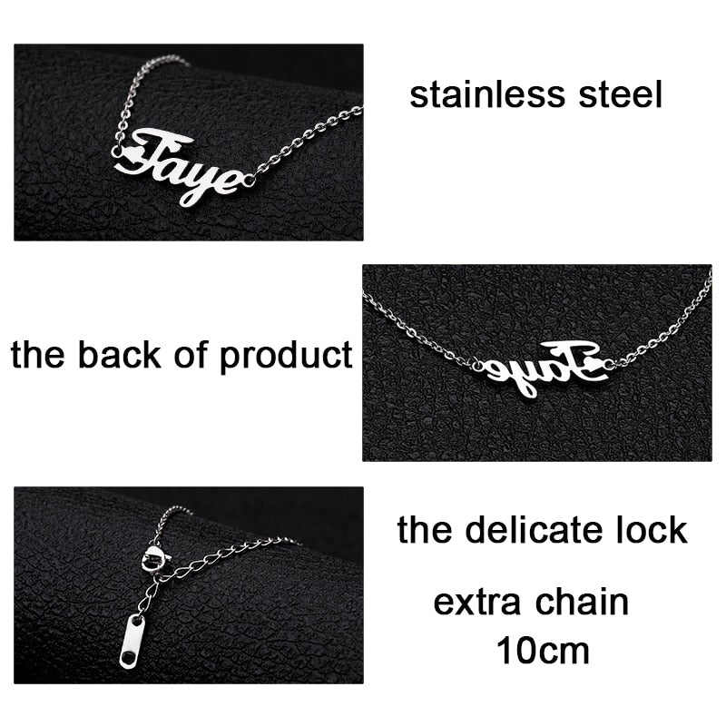 stainless steel anklet Personalized name ankle bracelet custom anklet bracelet prenom браслет на ногу bransoletka na noge