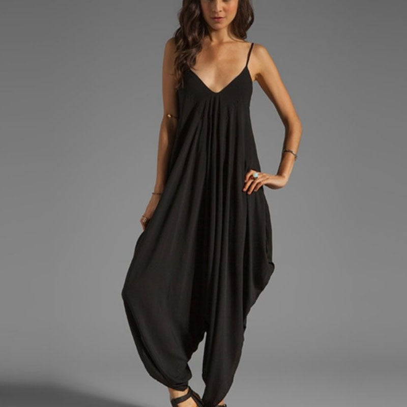 Harem Romper One-piece Jumpsuits Overalls Womens One-piece Playsuits Spaghetti Strap Sexy Deep V-Neck 8 Sizes