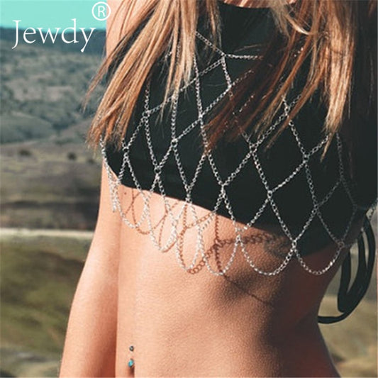 2020 Collares Collier Bikini Body Chain Harness Bohemian Jewelry Sexy Breast Bra Maxi Necklace Women Accessories Bijoux Femme