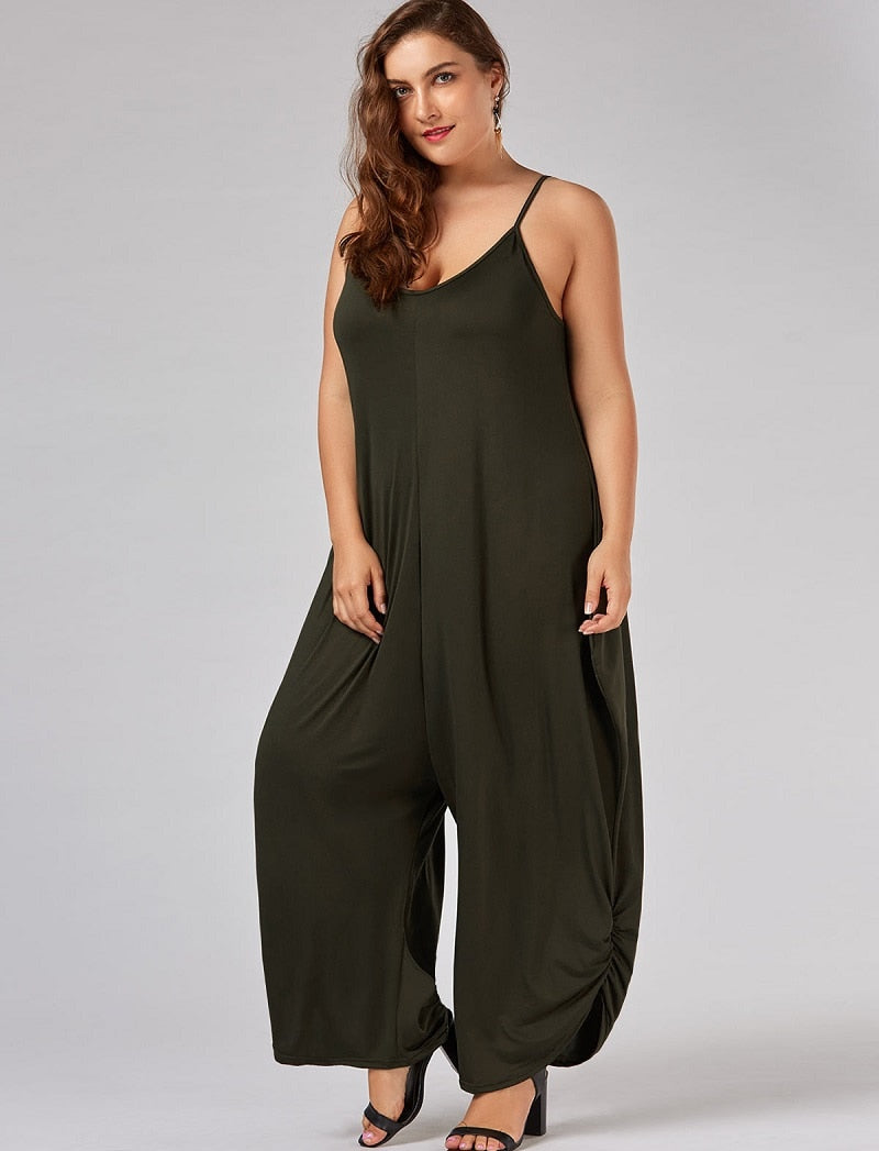 Harem Romper One-piece Jumpsuits Overalls Womens One-piece Playsuits Spaghetti Strap Sexy Deep V-Neck 8 Sizes