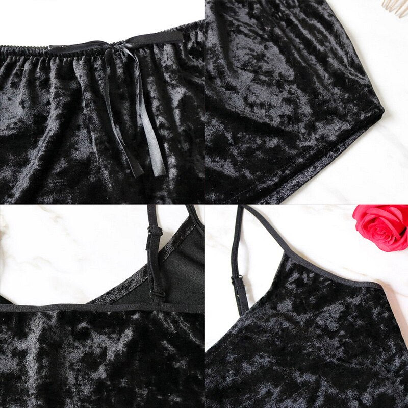 Ladies Pajama Set Cute Print Pattern Sleepwear Silk V Neck Sexy Pijama Satin Night Home Suits Wear Sleeveless Top And Shorts
