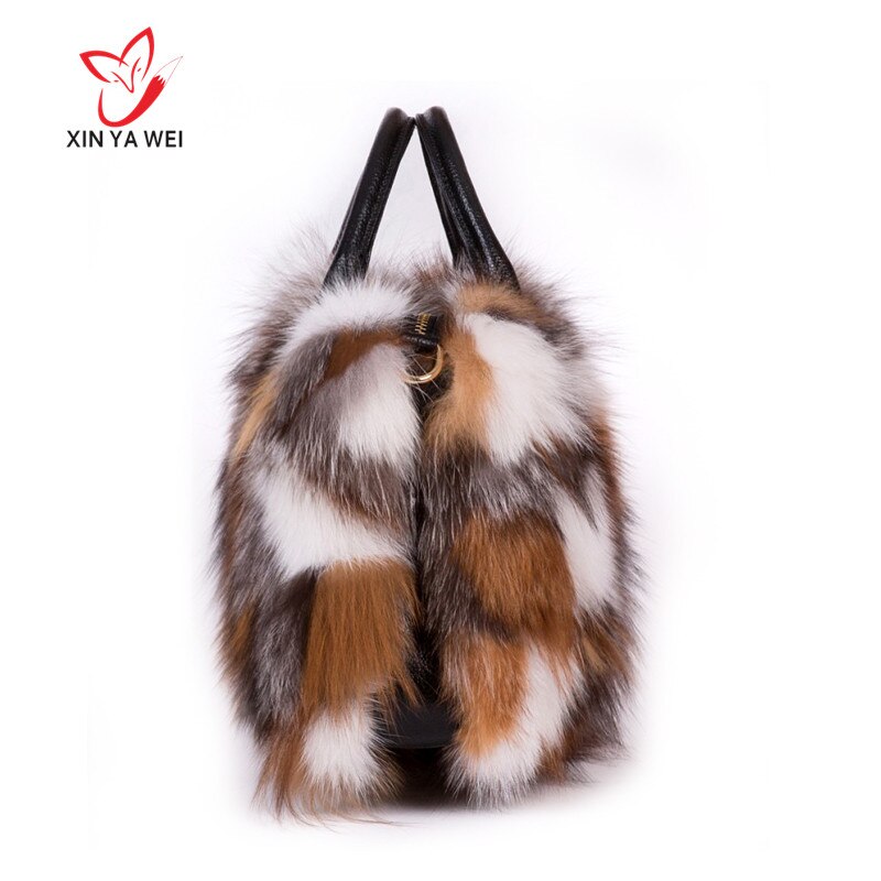 Big bag made of fox fur, new Women Luxury bag made of genuine Fox fur, large size, crossbody bag, Gift diagonal package