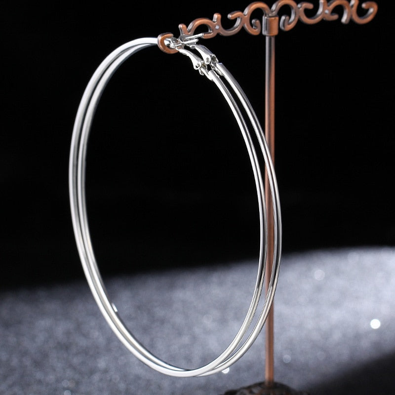 BLIJERY Exaggerated 12CM Oversized Hoop Earrings Basketball Brincos Smooth Big Circle Earrings for Women Punk Jewelry Oorbellen