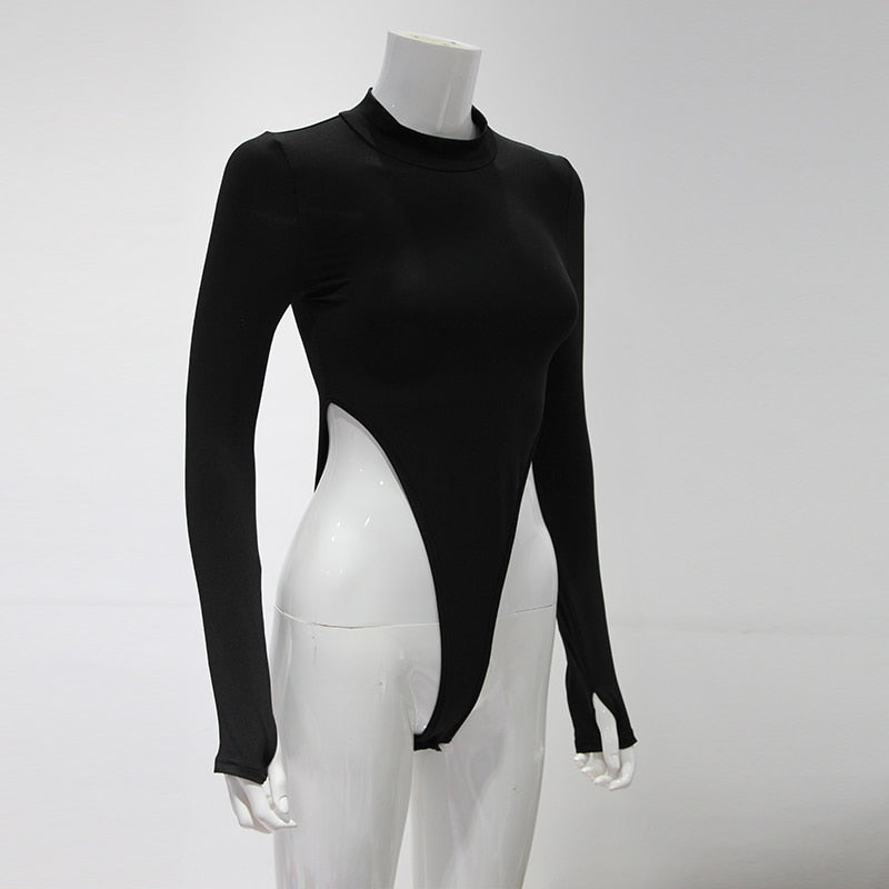CNYISHE 2021 Spring Casual Overalls Female Solid Black Fitness Skinny Bodysuits Rompers Women Jumpsuits Long Sleeve One Pieces