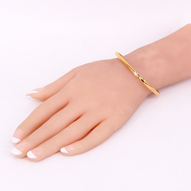2021 New Arrival Stainless Steel Crystal Bangle Women Bracelets Luxury Brand Gold Plated Wedding Jewelry Free Shipping B71