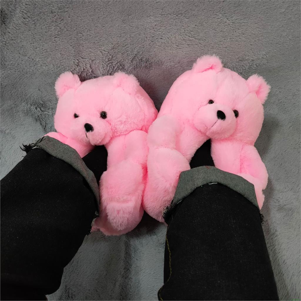 Winter Warm House Shoes Women Teddy Bear Slippers Anti-slip Soft Home Indoor Slipper Ladies Cute Cartoon Funny Slippers Ladies