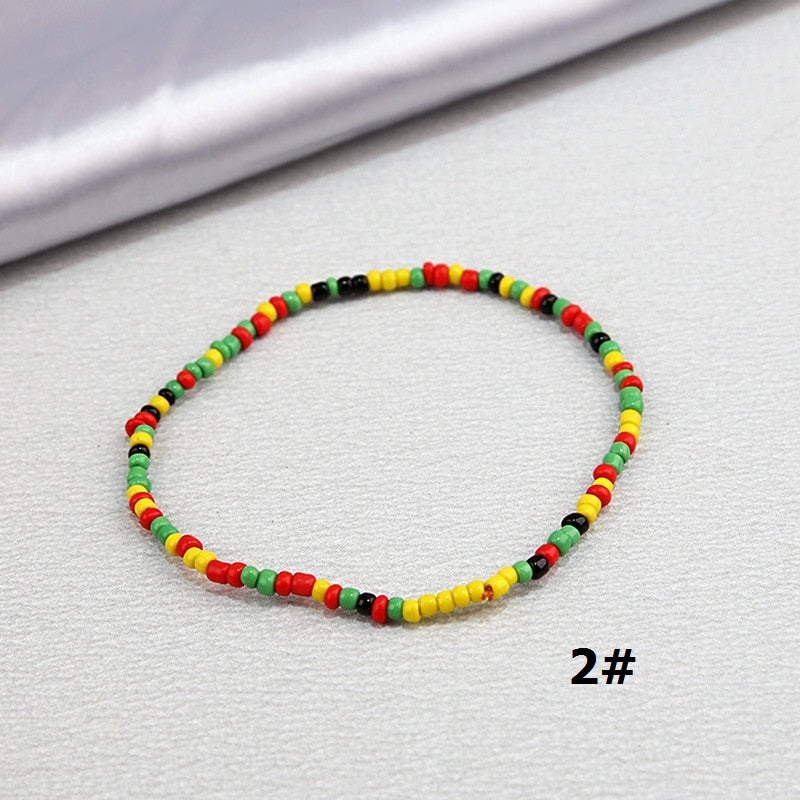 Color Rice Beads Ankle Bracelet Bohemian Mixed Irregular Beads anklets for Women Leg Bracelet Beach seaside Foot Fashion Jewelry