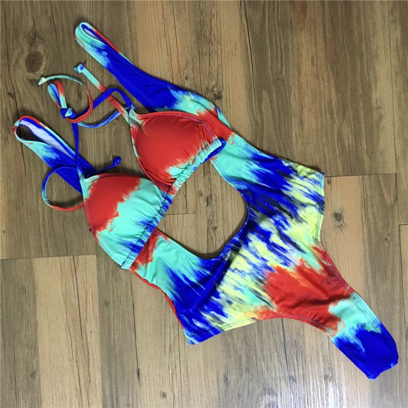 Dye Bathing Suit Two-Piece Swimsuit Female Swimwear Thong Bikini Set Sport Bikini Thong Bathing Wear Bodysuit Swim Wear Biquini