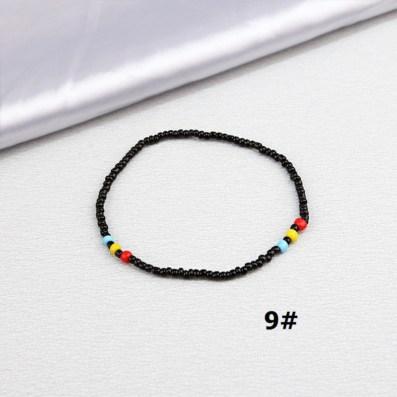 Color Rice Beads Ankle Bracelet Bohemian Mixed Irregular Beads anklets for Women Leg Bracelet Beach seaside Foot Fashion Jewelry