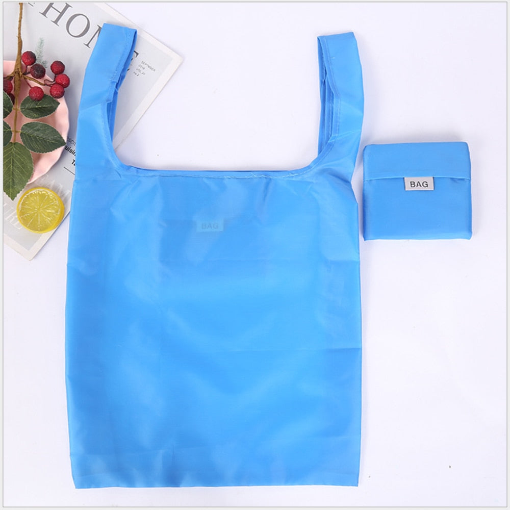 Shopping bag foldable polyester bag Eco-friendly hand canvas bag grocery bags Shoulder Reusable Bag foldable shopping bags totes