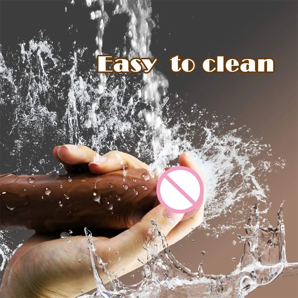 8.3 Inch XXL Realistic Dildo with Powerful Suction CupRealistic Penis Sex Toy Flexible G-spot Dildo with Curved Shaft and Ball