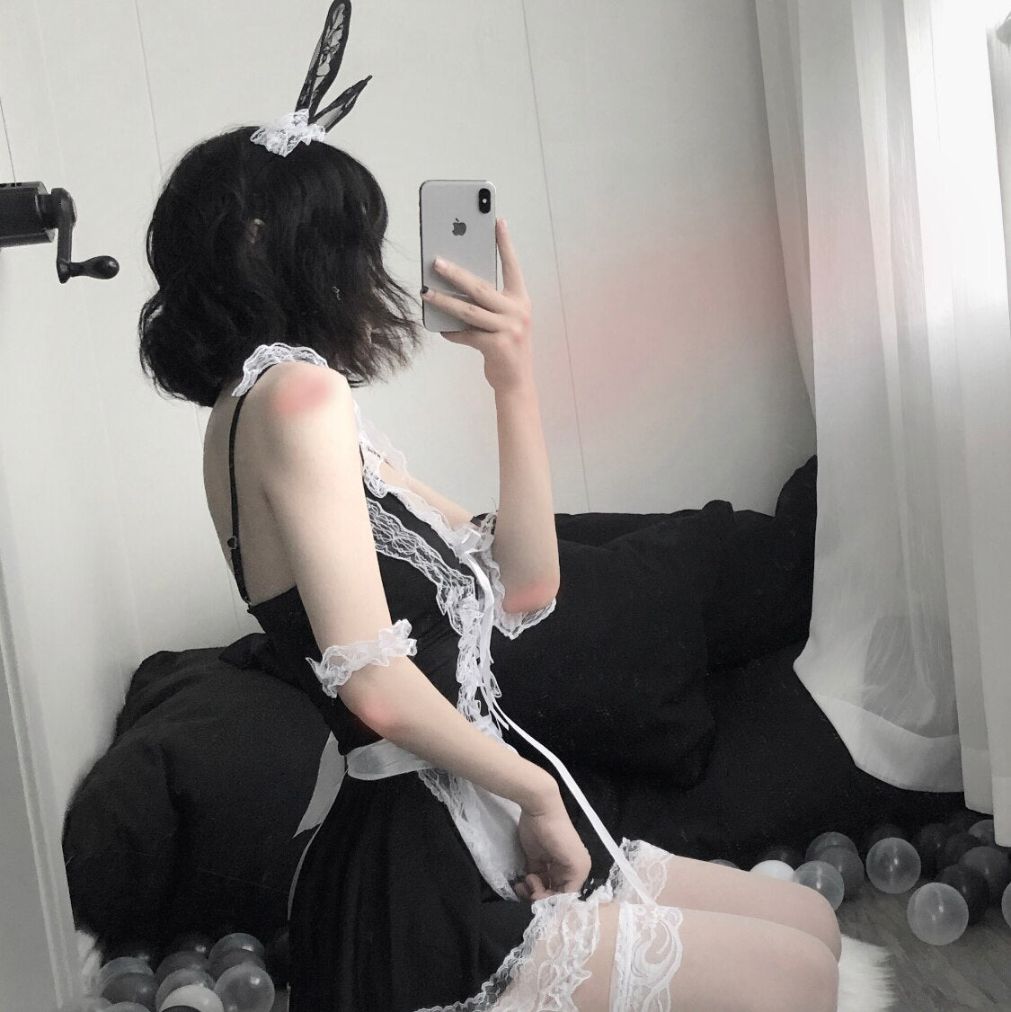 French Apron Maid Outfits Women Cosplay Dress Costume Sexy Lingerie Servant Lolita Hot Babydoll Uniform Erotic Role Play