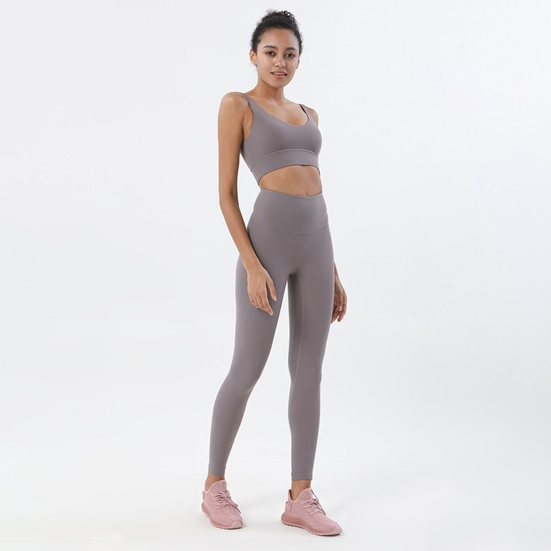 SOISOU 2022 New 2 Piece/set Tracksuits Women's Yoga Set Sports Suit Women Lounge Wear Crop Tops Sexy Women Leggings 14 colors