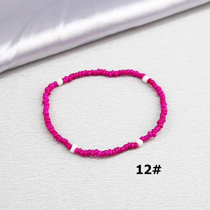 Color Rice Beads Ankle Bracelet Bohemian Mixed Irregular Beads anklets for Women Leg Bracelet Beach seaside Foot Fashion Jewelry